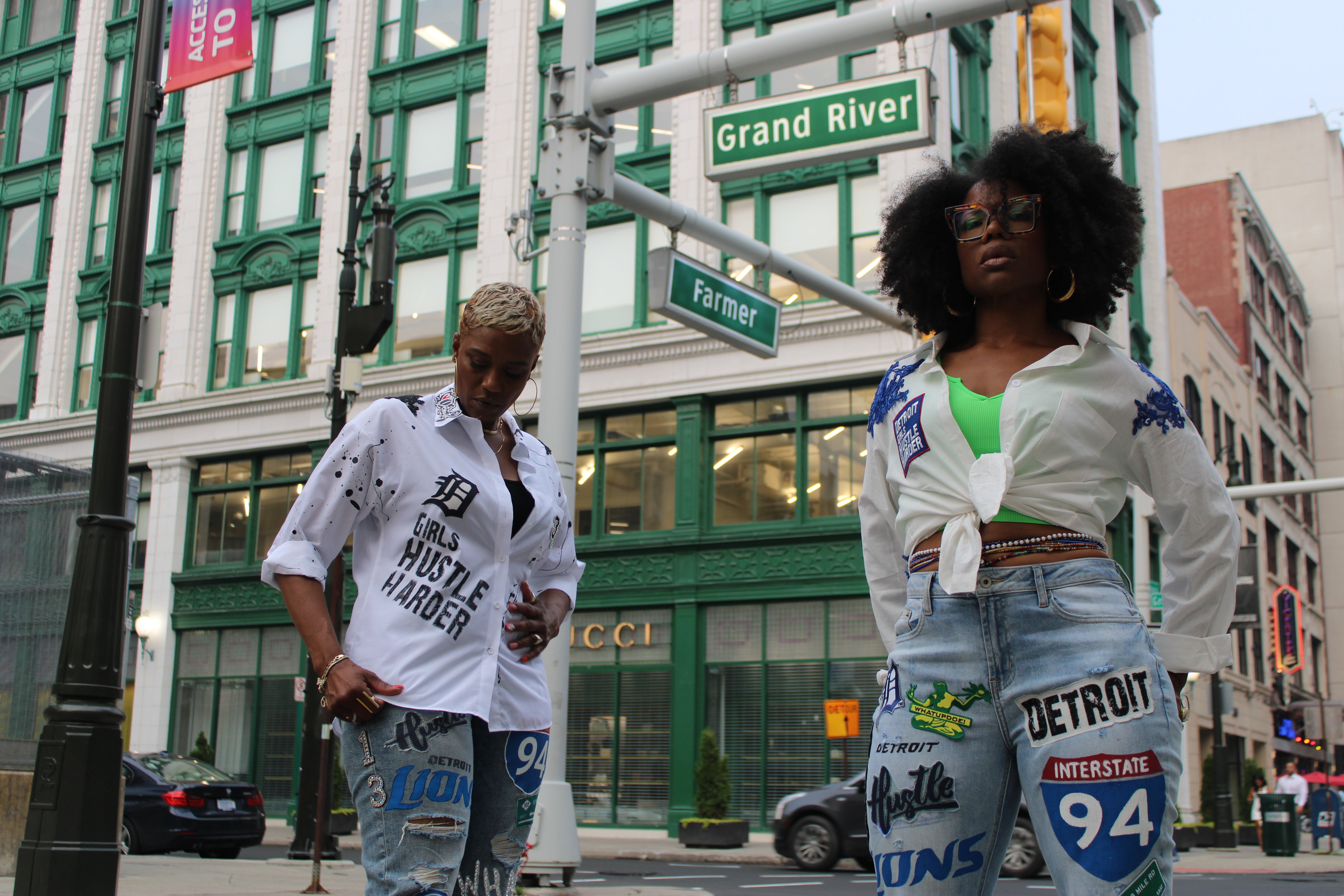 Limited edition Detroit Black and white button up