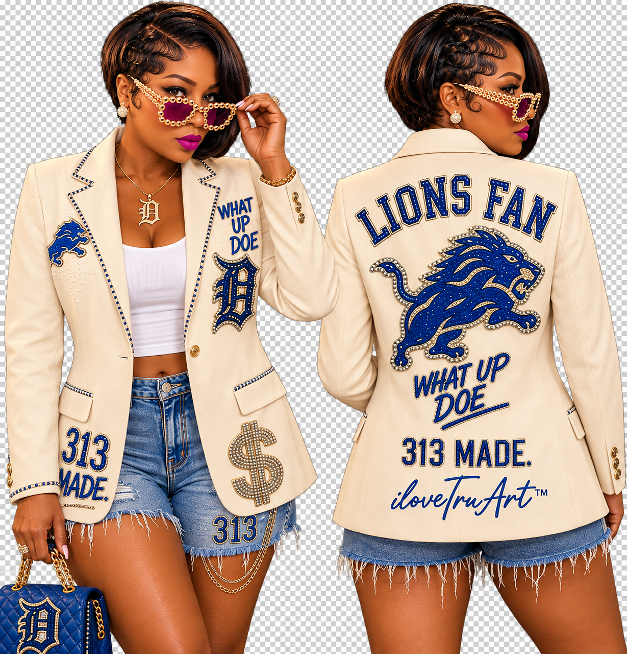 Detroit-Inspired Custom Blazer | Women's Statement Jacket | IloveTruArt™