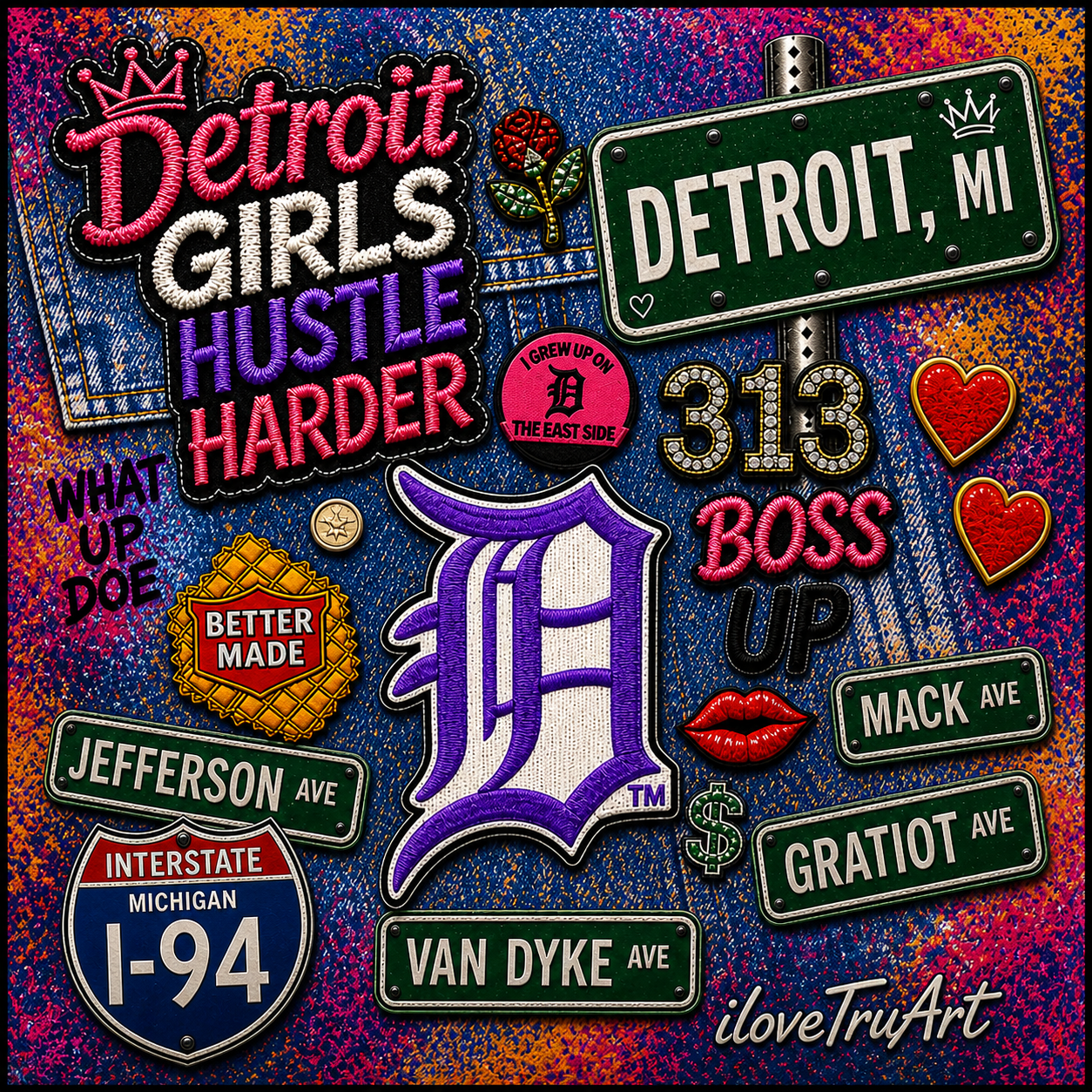 Detroit Eastside Pillow by iloveTruArt no no