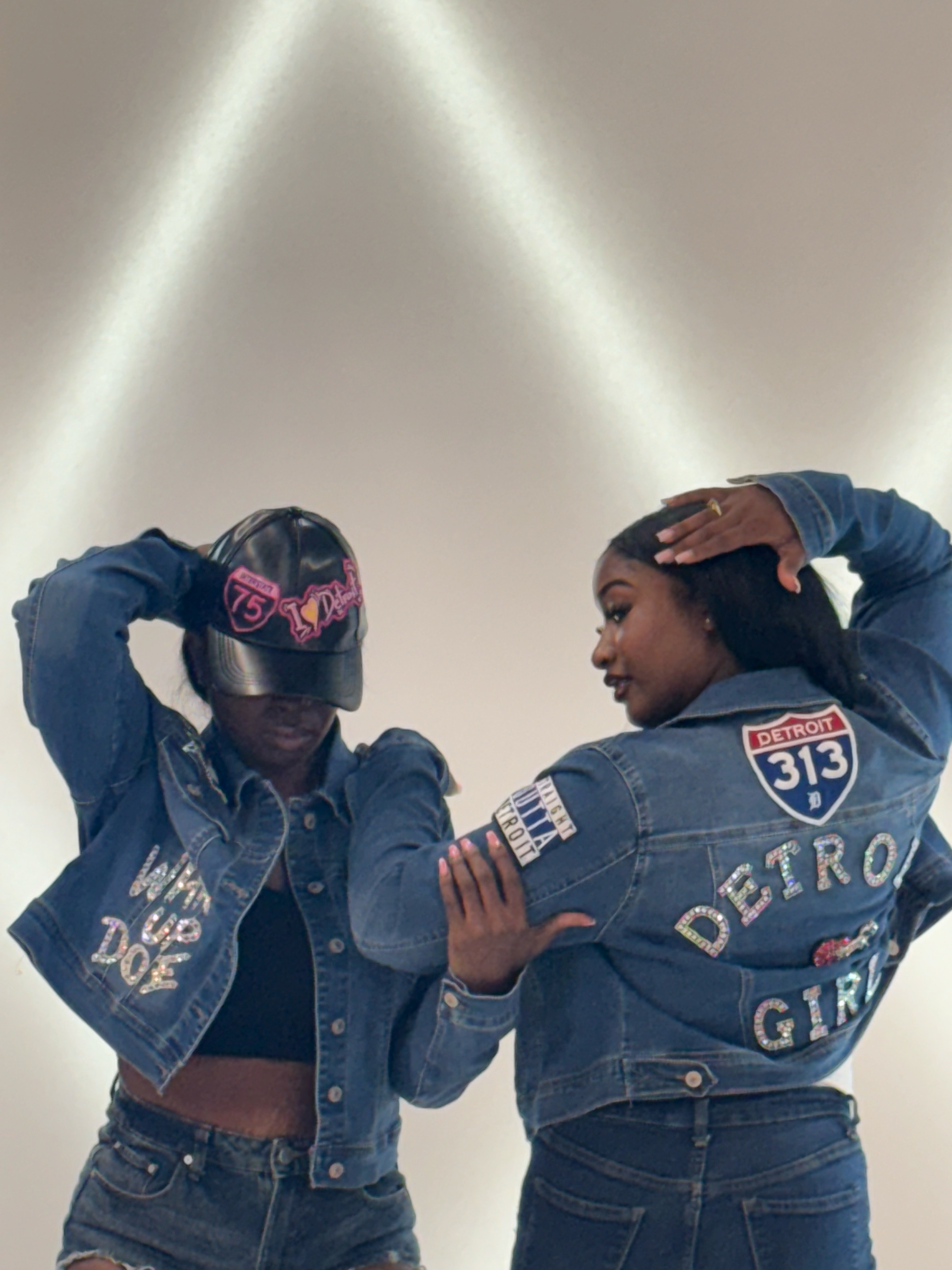 IloveTruArt Detroit Girl Customizable  Denim Jacket ( back side only)