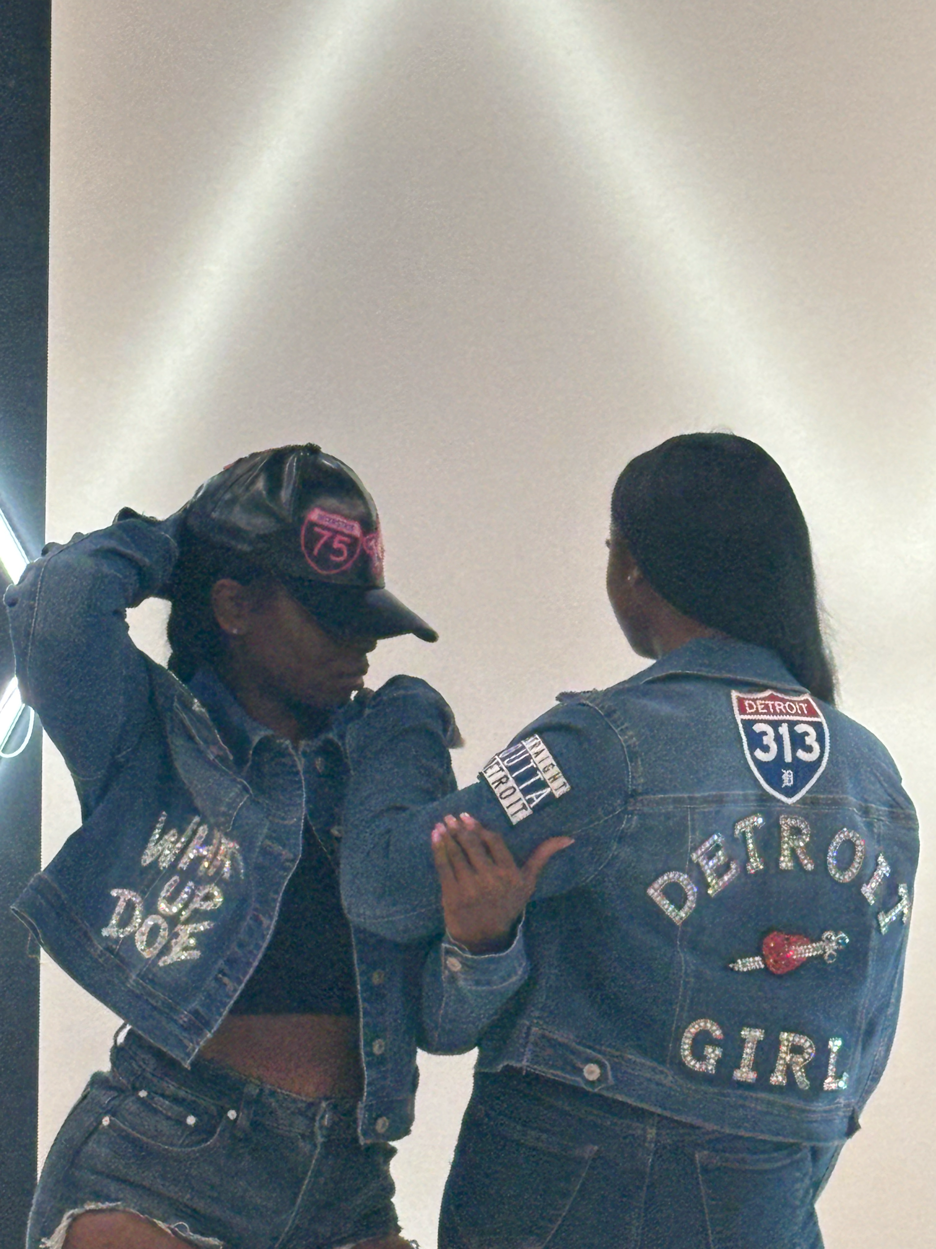 IloveTruArt Detroit Girl Customizable  Denim Jacket ( back side only)