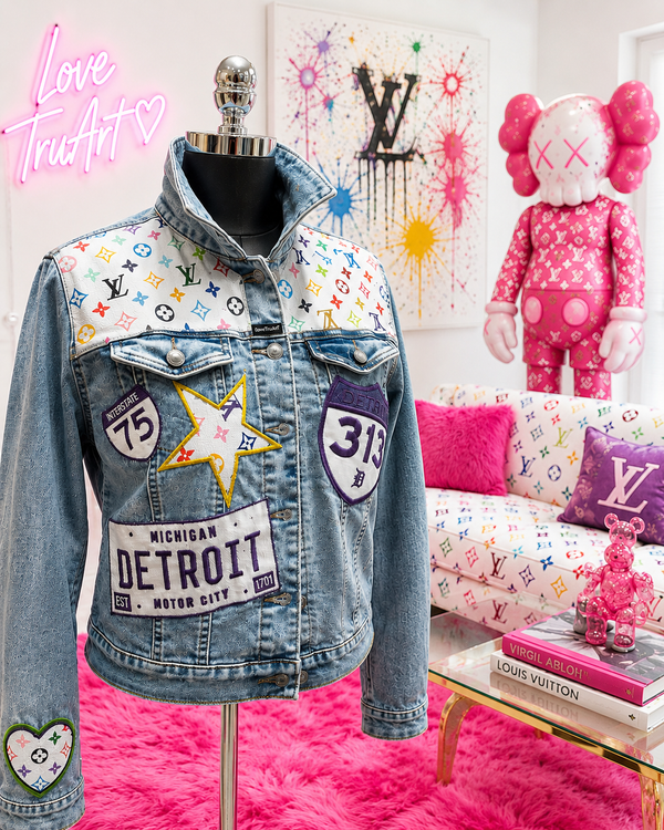 Custom refurbished LV Crop Denim