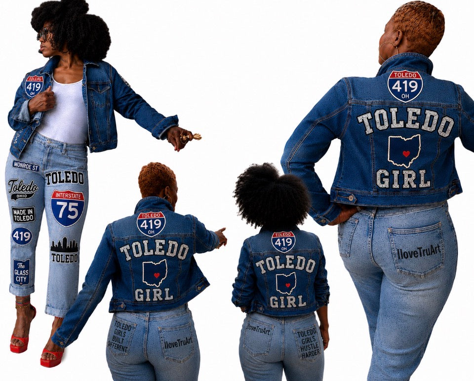 Toledo Girl Custom Denim Jacket | 419 Ohio | IloveTruArt™