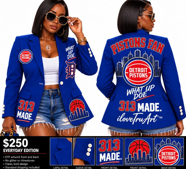Detroit Pistons Fan Blazer | Everyday Edition | IloveTruArt™