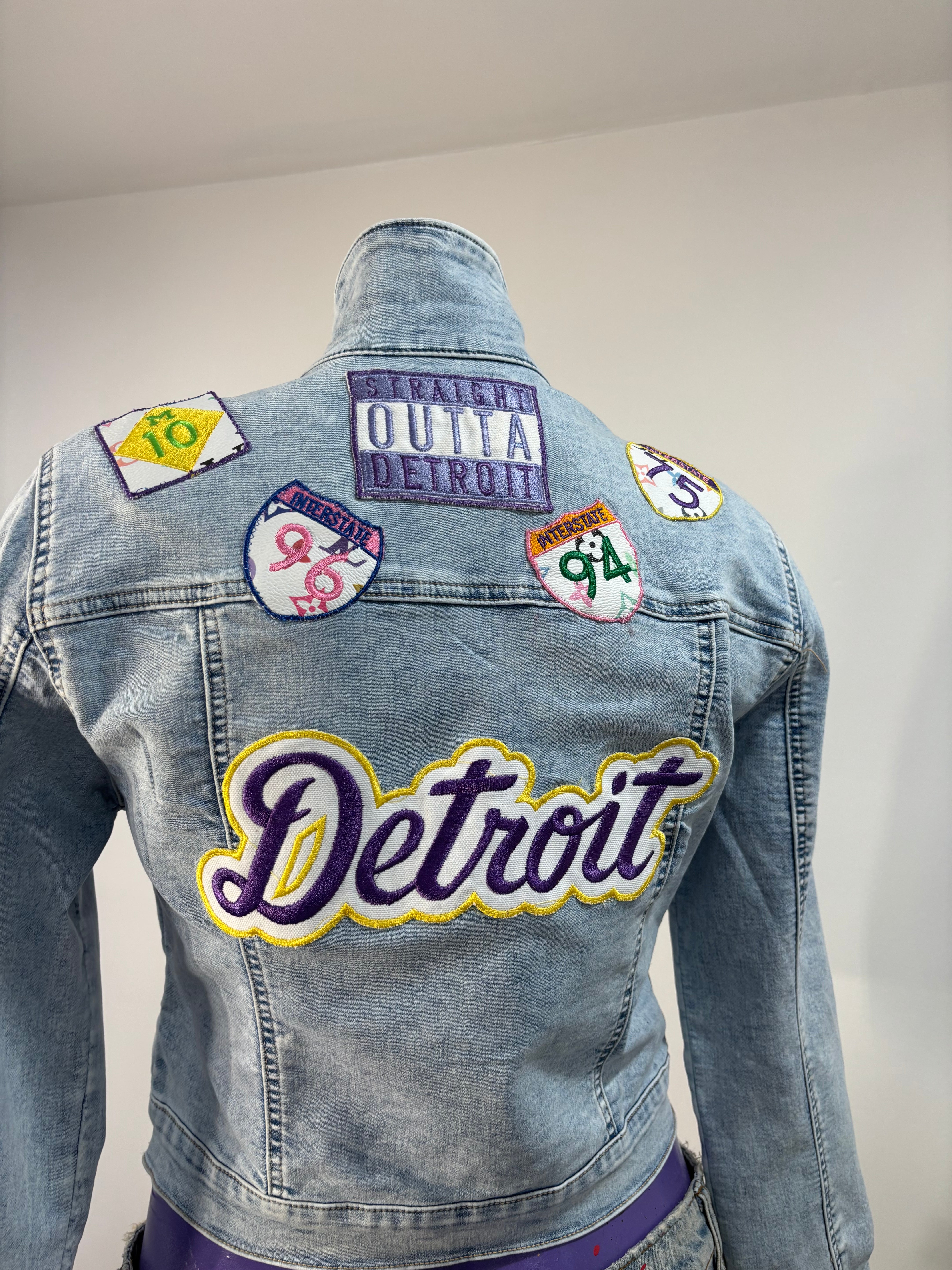 Custom refurbished LV Crop Denim