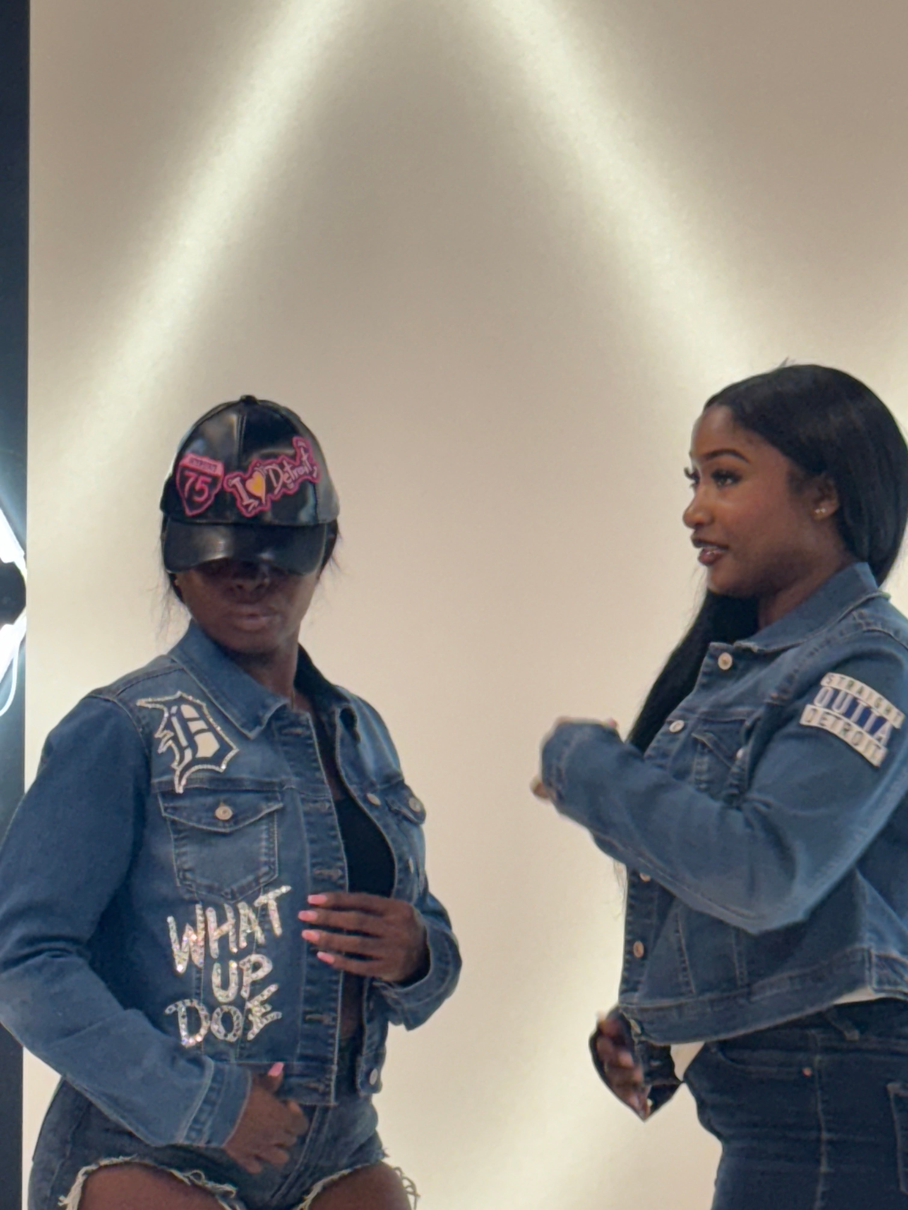 Detroit Girl Full Custom Bling Denim Jacket – Front & Back Design
