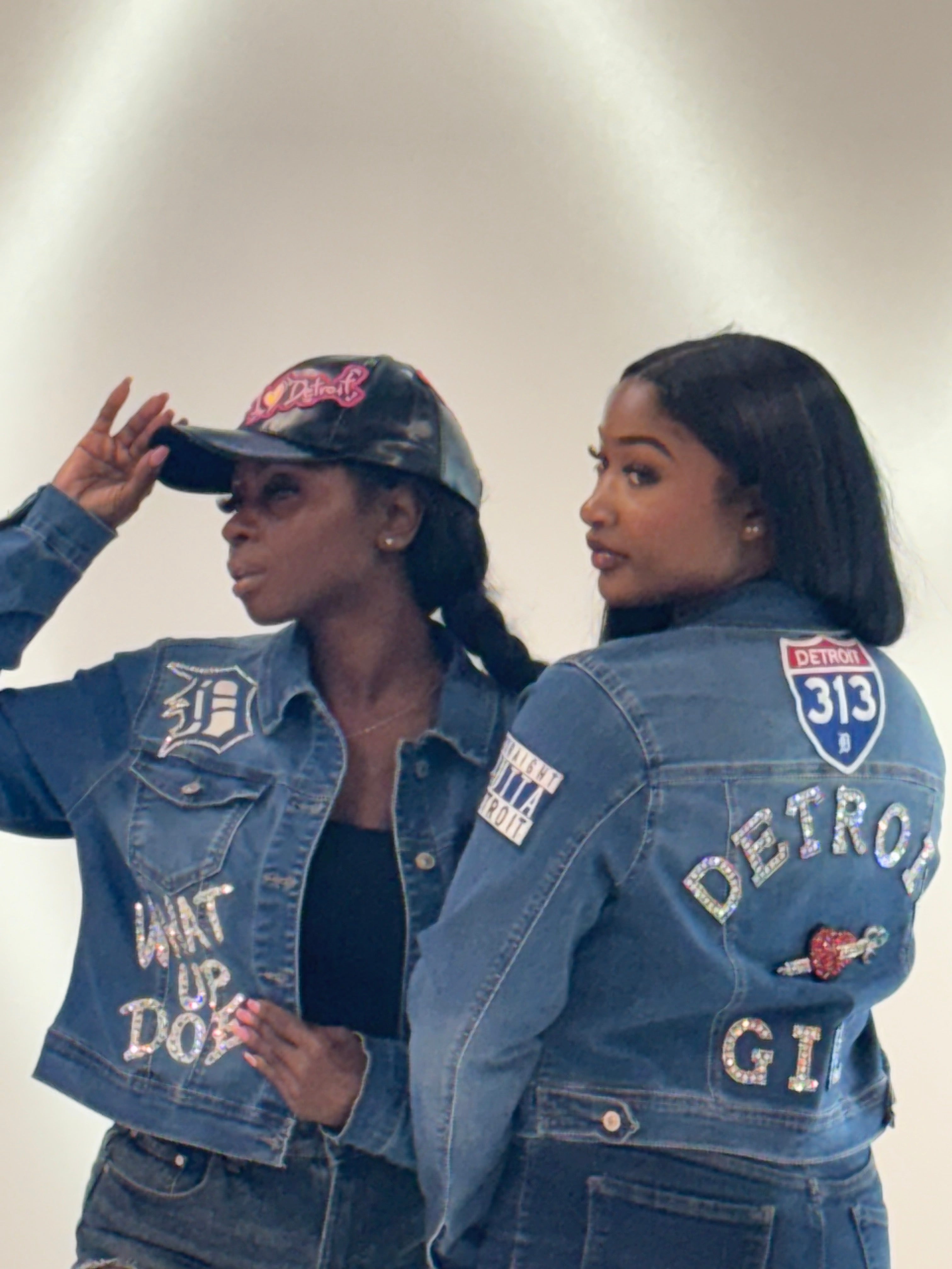Detroit Girl Full Custom Bling Denim Jacket – Front & Back Design