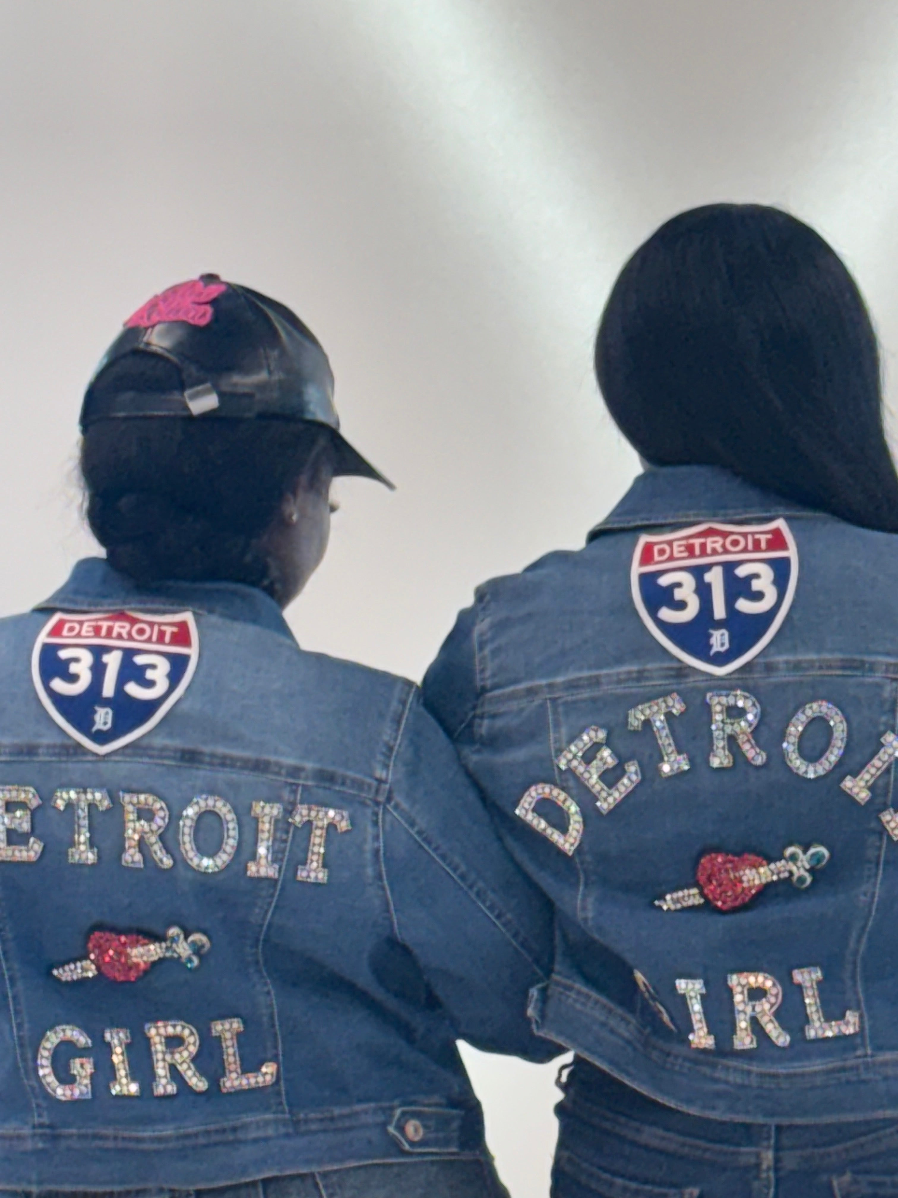 Detroit Girl Full Custom Bling Denim Jacket – Front & Back Design