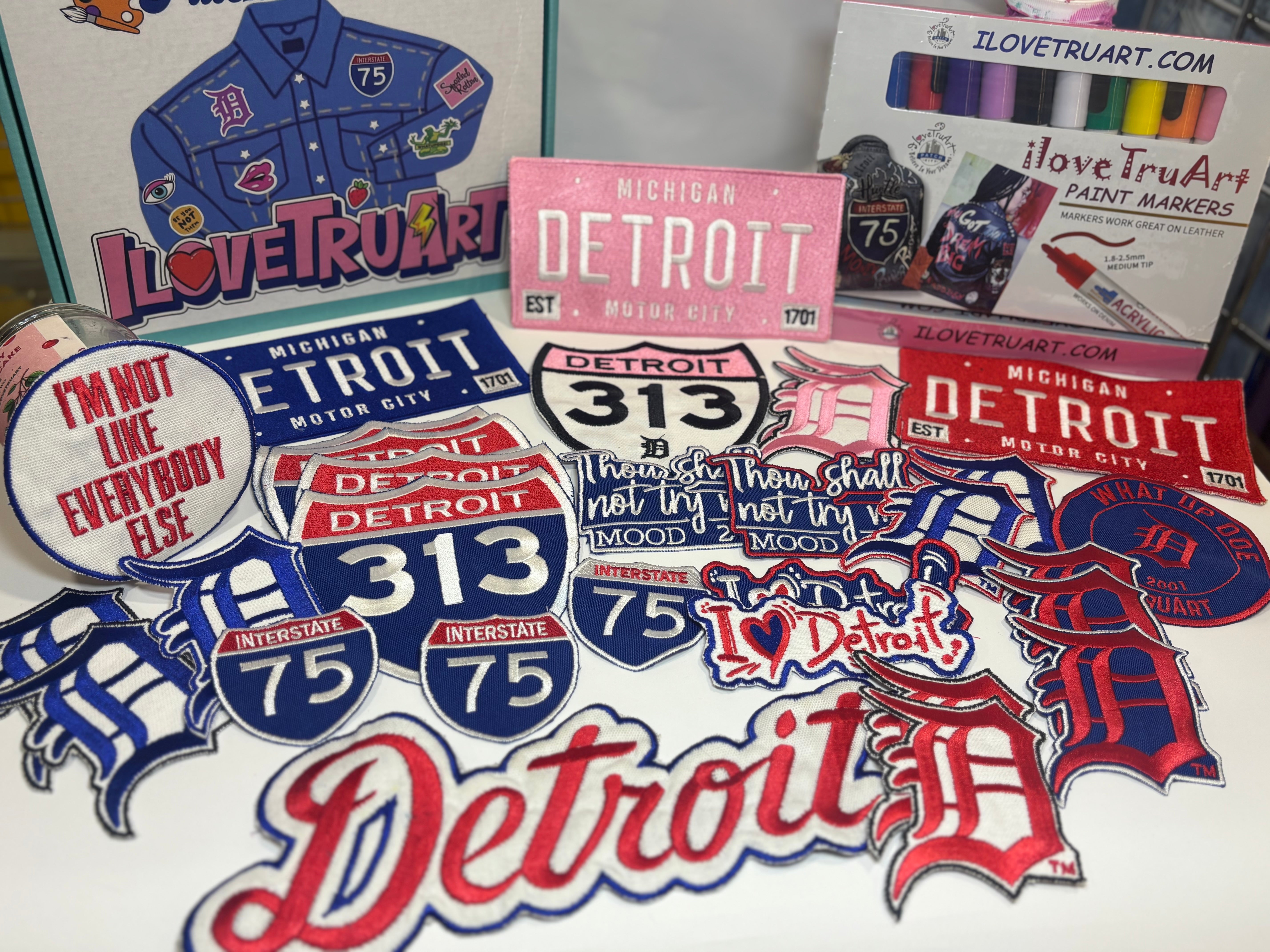 Detroit Party Patch Bundle for 5( Includes iloveTruArt  free Paint Markers)