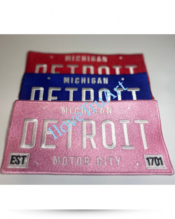 Detroit License Plate Patch Bundle-Limited Edition Collector Set 6 inches by 6 inches