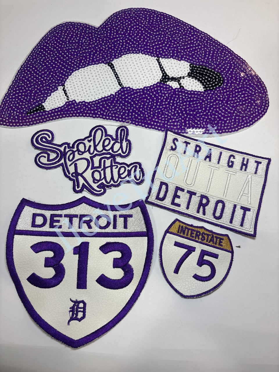 Purple Passion leather Detroit Patch Bundle-limited edition streetwear set